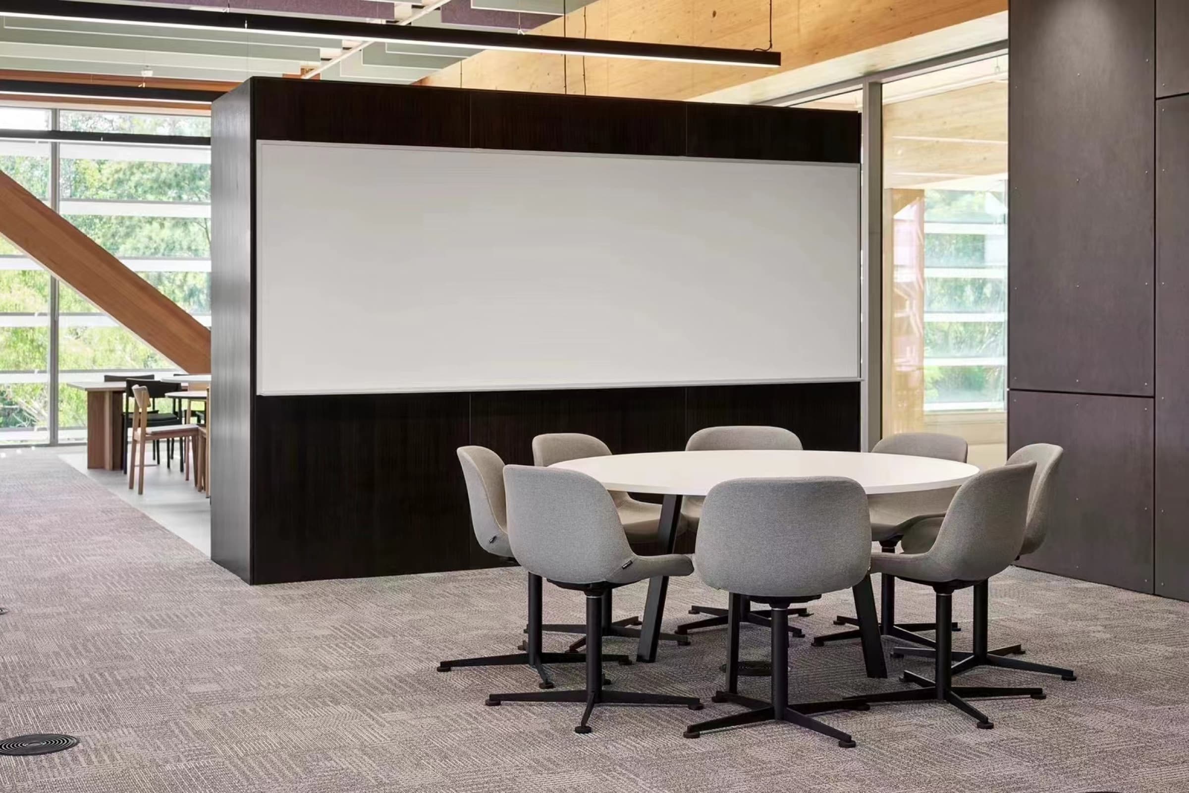 Quiet meeting room framed by the timber structure at Murdoch University