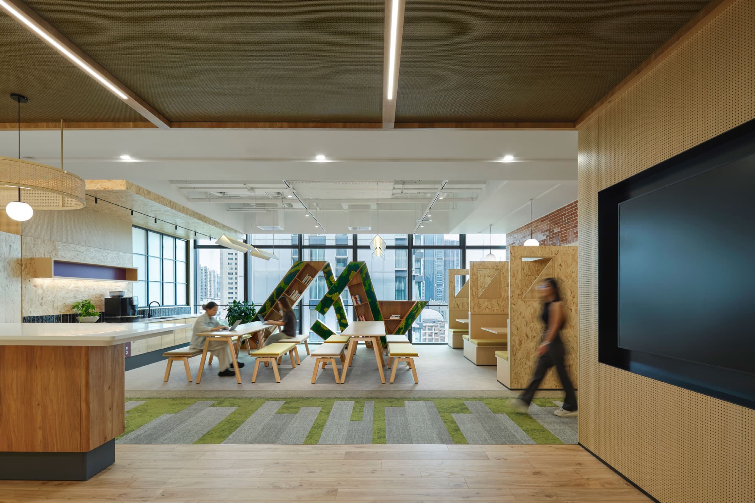Collaborative workplace designed for focused work and shared use
